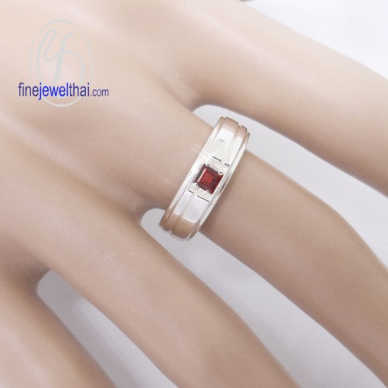 แหวนโกเมน-แหวนเงินแท้-แหวนพลอยแท้-แหวนพลอยประจำราศี-R1192gm แหวนโกเมน-แหวนเงินแท้-แหวนพลอยแท้-แหวนพลอยประจำราศี-R1192gm