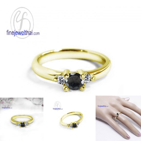 แหวนนิล-แหวนเพชร-แหวนเงิน-นิลแท้-เพชรสังเคราะห์-เงินแท้-แหวนพลอยแท้-R1208on