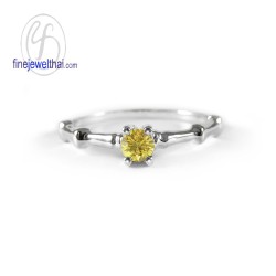 แหวนบุษราคัม-แหวนเงิน-แหวนพลอยแท้-แหวนประจำเดือนเกิด-R1223yl