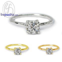แหวนเพชร-แหวนเงิน-เพชรสังเคราะห์-เงินแท้925-R1229cz-rd