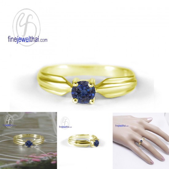 Blue-Sapphire-Birthstone-Silver-Ring-R1233bl
