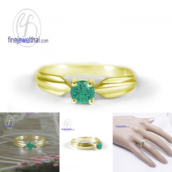 Emerald-Birthstone-Silver-Ring-R1233em