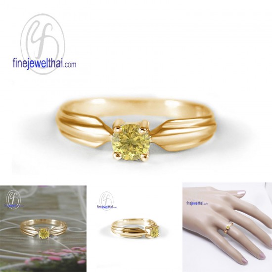 Yellow -Sapphire-Birthstone-Silver-Ring-R1233yl