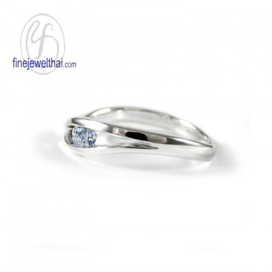 Aquamarine-Silver-Birthstone-Ring-Finejewelthai-R1234aq