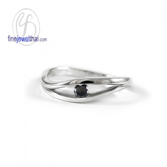  Black-Spinel-Onyx-Silver-Birthstone-Ring-Finejewelthai-R1234on