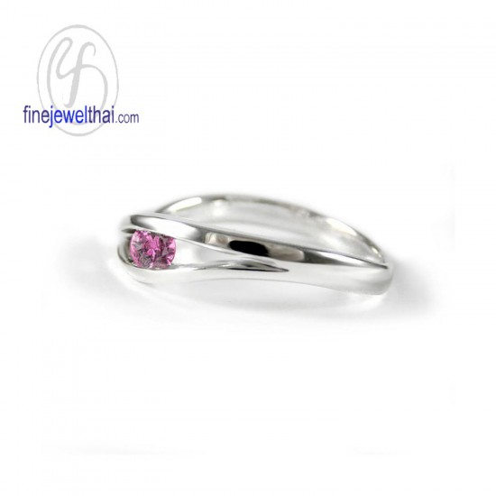 Pink-Tourmaline-Silver-Birthstone-Ring-Finejewelthai-R1234tm