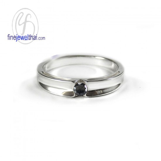 Black-Spinel-Onyx-Silver-Birthstone-Ring-Finejewelthai-R1240on
