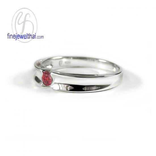 แหวนทับทิม-แหวนเงิน-ทับทิมแท้-เงินแท้-แหวนพลอยแท้-แหวนพลอยประจำเดือนเกิด-R1240rb