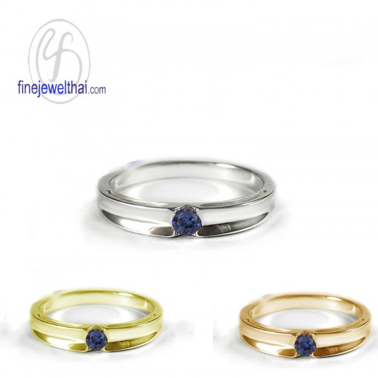 Blue-Sapphire-Silver-Birthstone-Ring-Finejewelthai-R1241bl