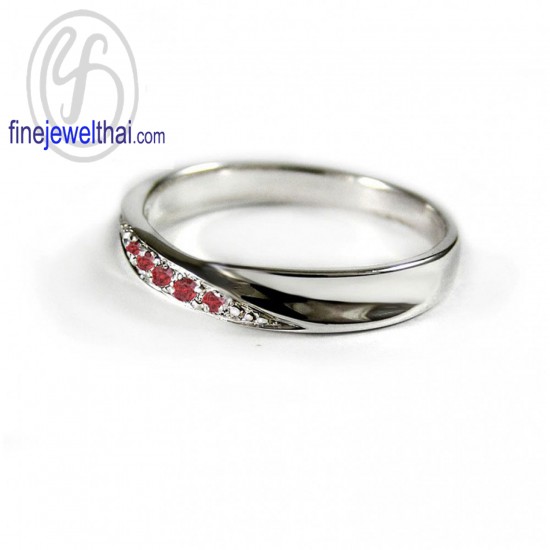 แหวนทับทิม-แหวนเงิน-ทับทิมแท้-เงินแท้925-แหวนพลอย-R1245rb