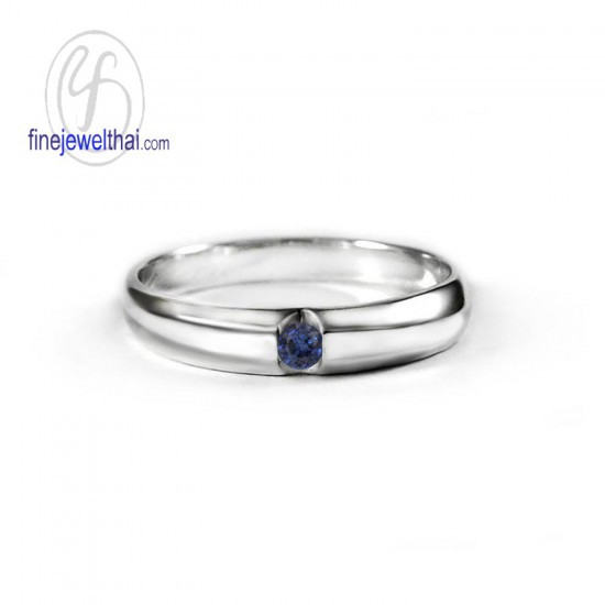 Blue-Sapphire-Silver-Birthstone-Ring-Finejewelthai-R1247bl
