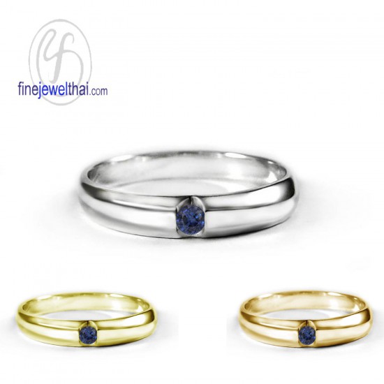 Blue-Sapphire-Silver-Birthstone-Ring-Finejewelthai-R1247bl