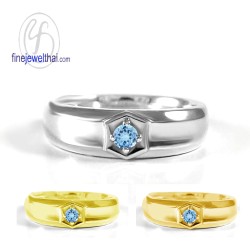 แหวนโทพาซ-แหวนเงิน-แหวนพลอยแท้-แหวนประจำเดือนเกิด-R1255tp