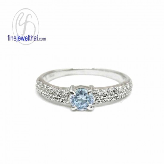 Topaz-Diamond-Cz-Silver-Ring-Birthstone-Finejewelthai-R1261tp