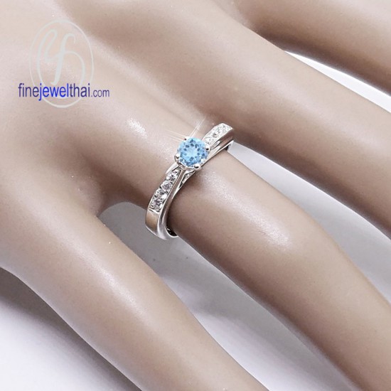 Topaz-Diamond-CZ-Silver-Birthstone-Ring-Finejewelthai-R1282tp