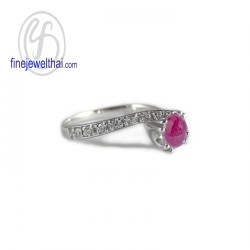 แหวนทับทิม-แหวนเพชร-แหวนเงิน-ทับทิมแท้-เงินแท้925-R1286rb แหวนทับทิม-แหวนเพชร-แหวนเงิน-ทับทิมแท้-เงินแท้925-R1286rb
