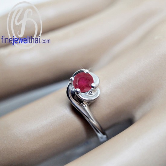 แหวนทับทิม-แหวนเงิน-ทับทิมแท้-เงินแท้925-แหวนพลอย-R1288rb