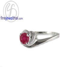 แหวนทับทิม-แหวนเงิน-ทับทิมแท้-เงินแท้925-แหวนพลอย-R1288rb