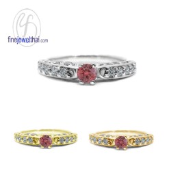 แหวนทับทิม-แหวนเพชร-แหวนเงิน-ทับทิมแท้-เพชรสังเคราะห์-เงินแท้925-แหวนพลอย-R1294rb