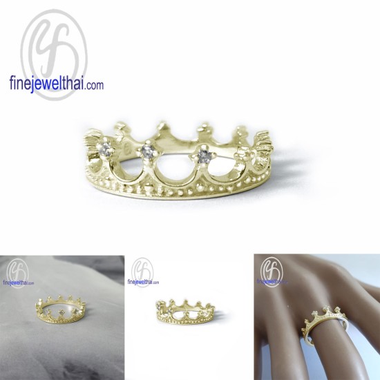 แหวนมงกุฎ-แหวนเจ้าหญิง-แหวนเพชร-แหวนเงินแท้-Finejewelthai-R1308cz