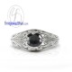 Vintage-Set-Black-Spinel-Onyx-Silver-Birthstone-Ring-Finejewelthai-R1316on