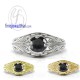 Vintage-Set-Black-Spinel-Onyx-Silver-Birthstone-Ring-Finejewelthai-R1316on