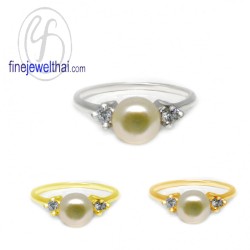 แหวนมุก-แหวนเงิน-มุก-แหวนวินเทจ-R1317pl