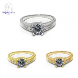 แหวนเพชร-แหวนเงิน-เพชร-เงินแท้-แหวนหมั้น-แหวนแต่งงาน-แหวนวินเทจ-R1321cz