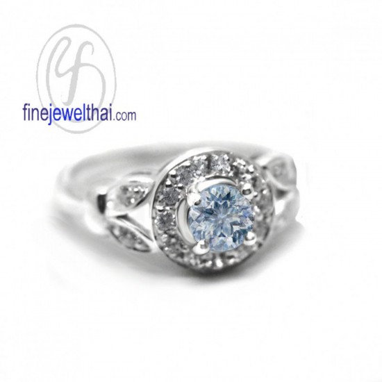 Vintage-Set-Aquamarine-Diamond-CZ-Silver-Birthstone-Ring-Finejewelthai-R1327aq