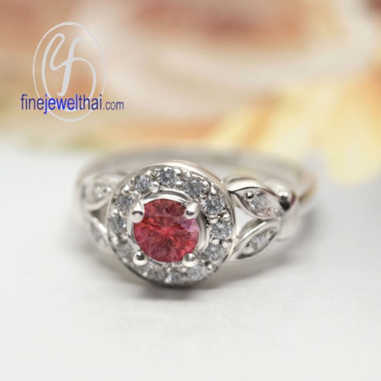 Vintage-Set-Ruby-Diamond-CZ-Silver-Birthstone-Ring-Finejewelthai-R1327rb
