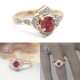 Vintage-Set-Ruby-Diamond-CZ-Silver-Birthstone-Ring-Finejewelthai-R1328rb