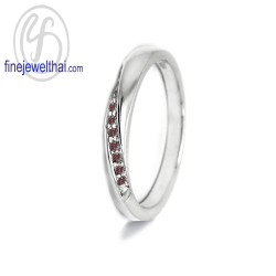 แหวนโกเมน-แหวนอินฟินิตี้-โกเมนแท้-เงินแท้925-แหวนพลอย-Fnejewelthai-R1341gm