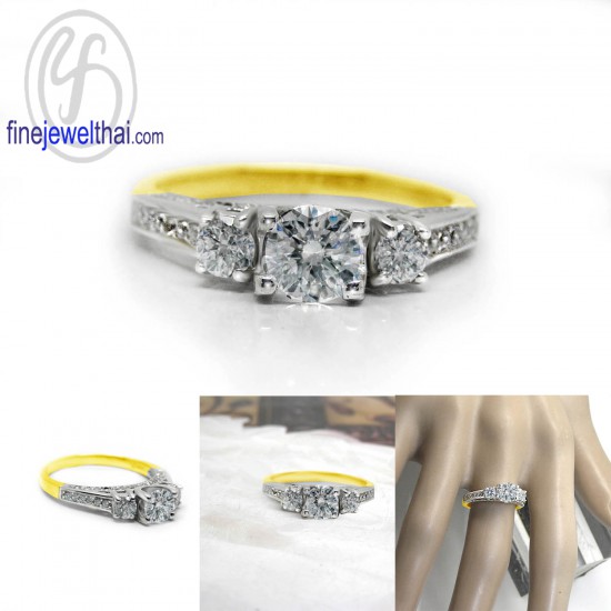 แหวนเพชร-แหวนเงิน-เพชรสังเคราะห์-เงินแท้-แหวนหมั้น-แหวนแต่งงาน-R1342cz-rd