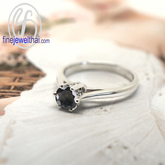 แหวนนิล-นิลแท้-เงินแท้ 925-แหวนพลอย-finejewelthai -R1343on