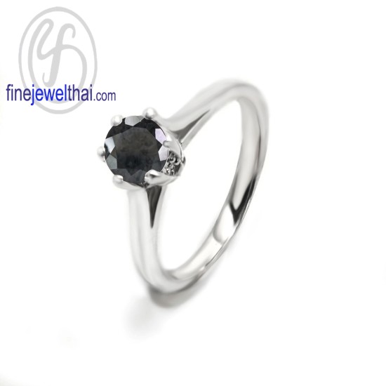 แหวนนิล-นิลแท้-เงินแท้ 925-แหวนพลอย-finejewelthai -R1343on