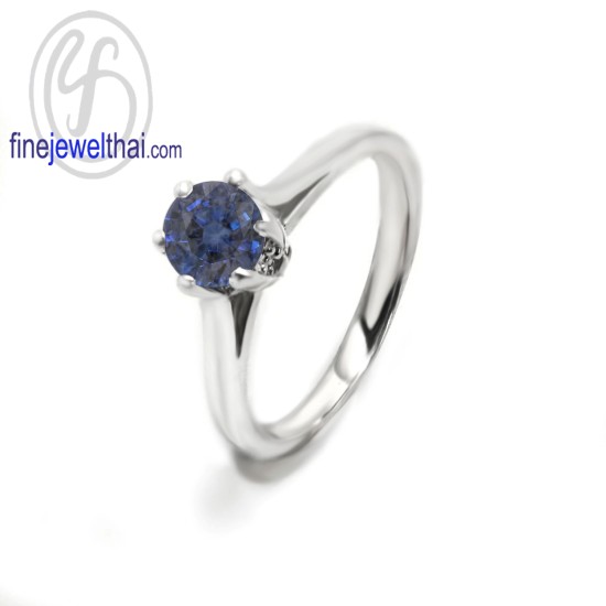 แหวนไพลิน-ไพลินแท้-เงินแท้ 925-แหวนพลอย-finejewelthai -R1343bl