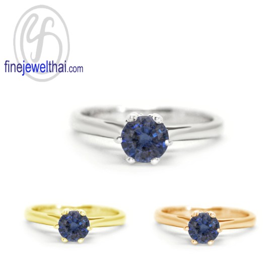 แหวนไพลิน-ไพลินแท้-เงินแท้ 925-แหวนพลอย-finejewelthai -R1343bl