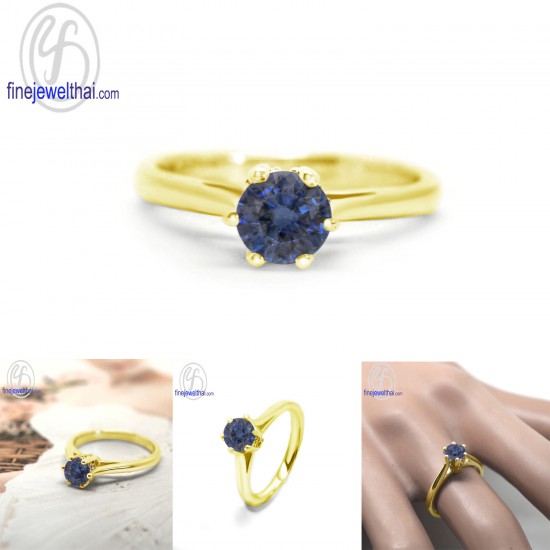 แหวนไพลิน-ไพลินแท้-เงินแท้ 925-แหวนพลอย-finejewelthai -R1343bl