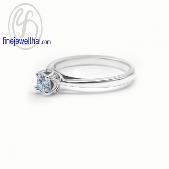 Aquamarine-Diamond-CZ-Silver-Birthstone-Ring-Finejewelthai-R1367aq
