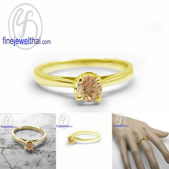 Citrine-Diamond-CZ-Silver-Birthstone-Ring-Finejewelthai-R1367ct