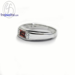 แหวนโกเมน-แหวนเงิน-แหวนเพชร-เพชรcz-R1368gm แหวนโกเมน-แหวนเงิน-แหวนเพชร-เพชรcz-R1368gm