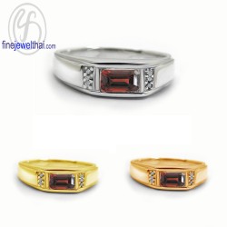 แหวนโกเมน-แหวนเงิน-แหวนเพชร-เพชรcz-R1368gm