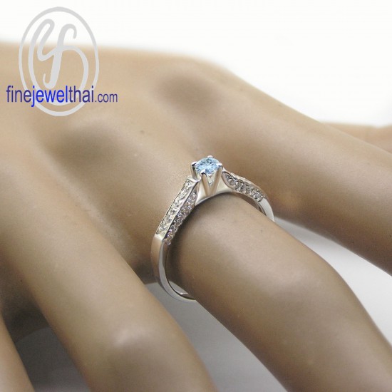 Topaz-Diamond-CZ-Silver-Birthstone-Ring-Finejewelthai-R1370tp