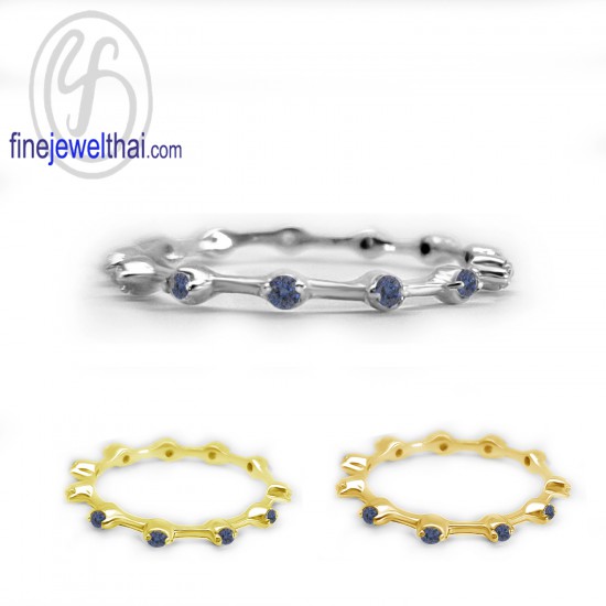 Blue-Sapphire -Silver-Birthstone-Ring-Finejewelthai-R1373bl