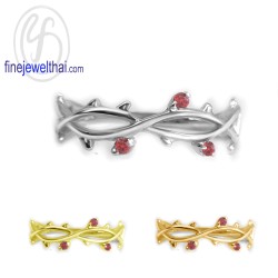 แหวนทับทิม-แหวนเงิน-ทับทิมแท้-เงินแท้925-แหวนพลอย-R1374rb