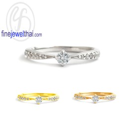 แหวนเพชร-แหวนเงิน-เพชรแท้-เงินแท้925-แหวนหมั้น-แหวนแต่งงาน-R1378di