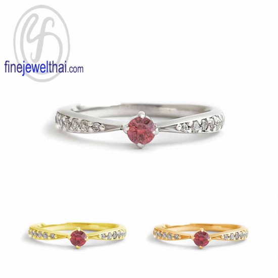 แหวนทับทิม-แหวนเพชร-แหวนเงิน-เพชรสังเคราะห์-เงินแท้925-ทับทิมแท้-แหวนพลอย-R1378rb
