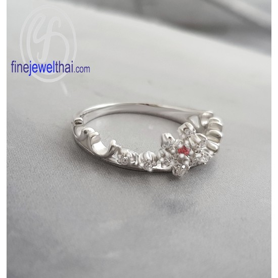 แหวนมงกุฎ-แหวนเจ้าหญิง-แหวนทับทิม-แหวนเพชร-แหวนเงินแท้-ทับทิมแท้-Finejewelthai-R1395rb