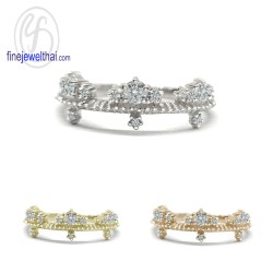 แหวนมงกุฎ-แหวนเจ้าหญิง-แหวนเพชร-แหวนเงินแท้-Finejewelthai-R1396cz