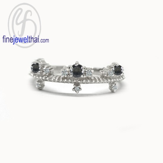 Princess-Black-Spinel-Onyx-Diamond-CZ-Silver-Birthstone-Ring-Finejewelthai-R1396on Princess-Black-Spinel-Onyx-Diamond-CZ-Silver-Birthstone-Ring-Finejewelthai-R1396on